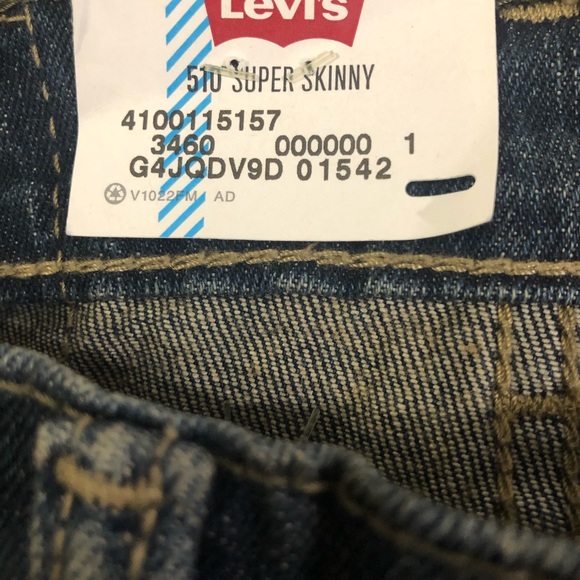 Boys Blue Jeans Super Skinny Fit Levis 510 Youth Pants 12 Regulars 26 x 26 1/2 - Picture 9 of 10